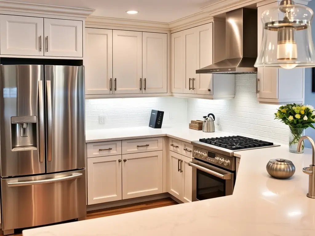 An image showing a newly remodeled kitchen with modern appliances, updated cabinetry, and stylish flooring, representing Fire Water Mold of Texas's remodeling capabilities.